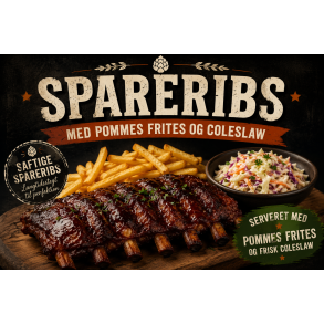 Spareribs m. Pommes Frites & Coleslaw